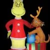Morris Airblown Grinch & Max With Presents Inflatable Scene - Dr. Seuss