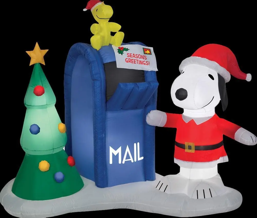 Morris Airblown Snoopy & Woodstock With Mailbox Inflatable Scene - Peanuts 3 Morris Airblown Snoopy & Woodstock With Mailbox Inflatable Scene - Peanuts