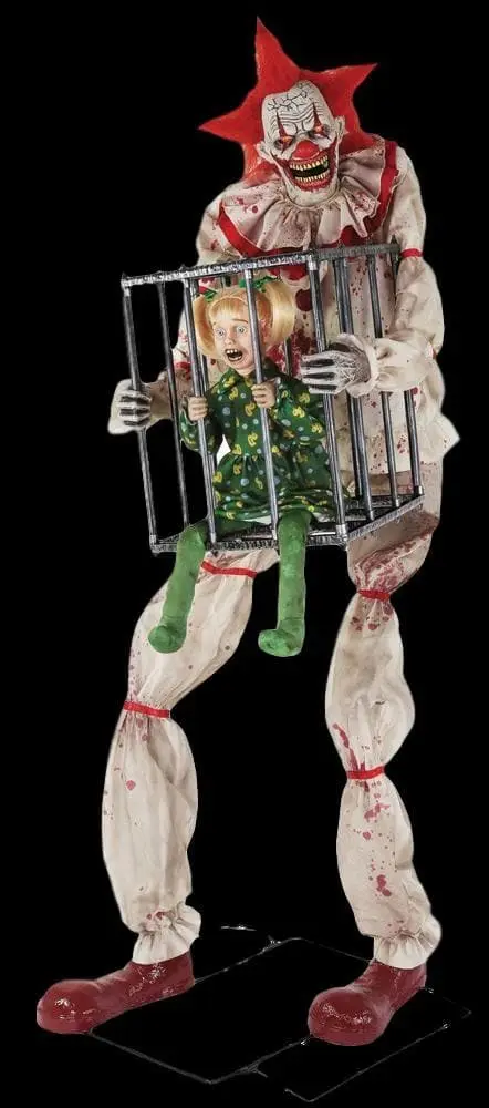 Morris "Cagey The Clown With Child" Electric Animated Halloween Prop 3 Morris "Cagey The Clown With Child" Electric Animated Halloween Prop