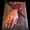 SpellBound FX And Art "Cutting Board With Magnetic Fingers" Human Body Part Halloween Prop -Halloween Horror Decorations Shop cutting board with magnetic fingers human body part halloween prop 31359092949040