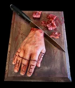SpellBound FX And Art "Cutting Board With Magnetic Fingers" Human Body Part Halloween Prop