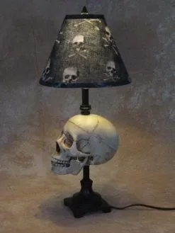 Skeletons And More "Desk Lamp With Life-size Skull And Bone Shade" Haunted House Lighting -Halloween Horror Decorations Shop desk lamp with life size skull and bone shade haunted house lighting 23613604417