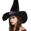 Morris "Elegant Witch - Black/Purple" Halloween Costume Hat -Halloween Horror Decorations Shop elegant witch black purple halloween costume hat 8179892225