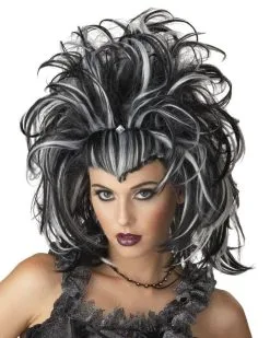 Morris "Evil Sorceress - Black And White" Halloween Wig