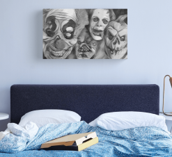 The Horror Dome Horror Faces Canvas Print -Halloween Horror Decorations Shop horror faces canvas print 29934383628336