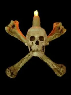 Skeletons And More "Humerus Bone Wall Sconce With 3 Inch Skull" Haunted House Lighting