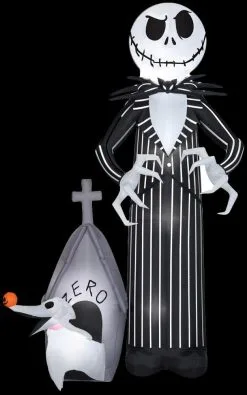 Morris "Jack Skellington And Zero" Air-blown Inflatable Halloween Decoration