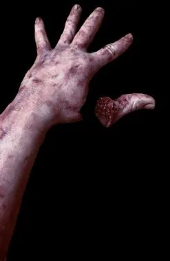 SpellBound FX And Art "Severed Silicone Arm With Magnetic Thumb" Bloody Body Part Halloween Prop
