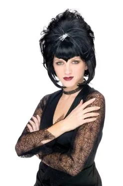 Morris "Spiderella Black Bouffant" Halloween Wig