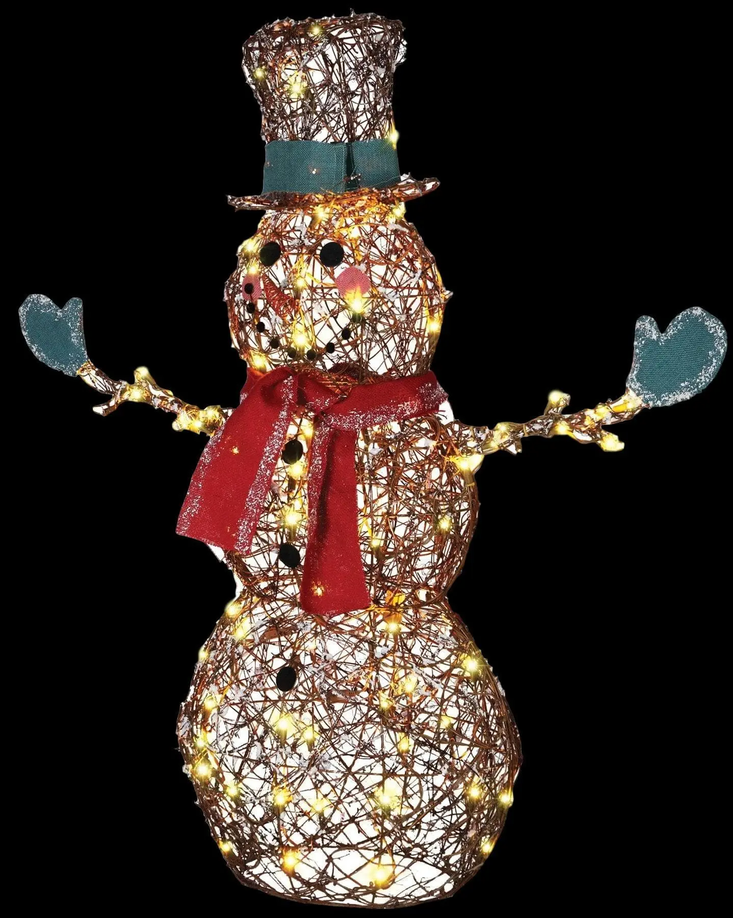 Morris "Starry Night Grapevine Snowman" Light Up Christmas Decoration 3 Morris "Starry Night Grapevine Snowman" Light Up Christmas Decoration