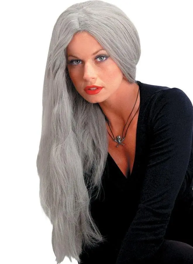 Morris "Straight Grey Witch" Halloween Wig - 24" 3 Morris "Straight Grey Witch" Halloween Wig - 24"