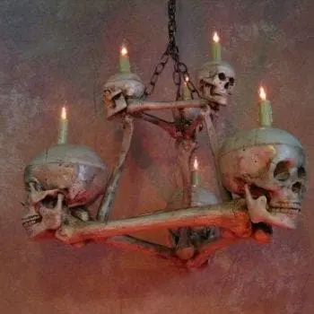 Buckeys Boneyard "Two-Tiered Skull/Bone Chandelier" Haunted House Lighting 4 Buckeys Boneyard "Two-Tiered Skull/Bone Chandelier" Haunted House Lighting - Image 2