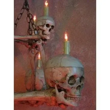 Buckeys Boneyard "Two-Tiered Skull/Bone Chandelier" Haunted House Lighting 5 Buckeys Boneyard "Two-Tiered Skull/Bone Chandelier" Haunted House Lighting - Image 3