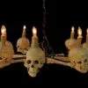Skeletons And More "Wagon Wheel Skull Chandelier" Haunted House Lighting