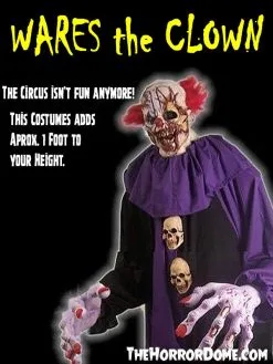 The Horror Dome "Wares The Clown" HD Studios Costume -Halloween Horror Decorations Shop wares the clown hd studios night terror halloween costume 14335151439920